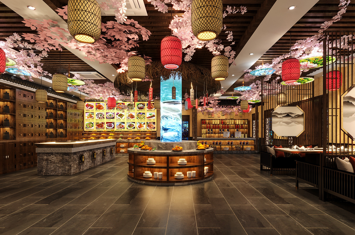 「中餐廳裝修效果圖」以現(xiàn)代手法詮釋設計效果