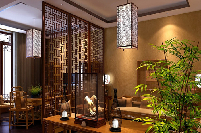 新古典中式茶樓店鋪裝修效果圖及具體裝修設計方案