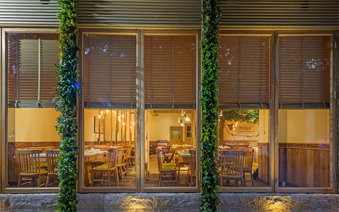 綠色生態風格火鍋店裝修設計效果圖