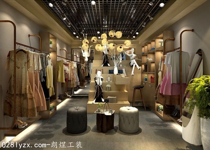 成都女裝店內裝修效果