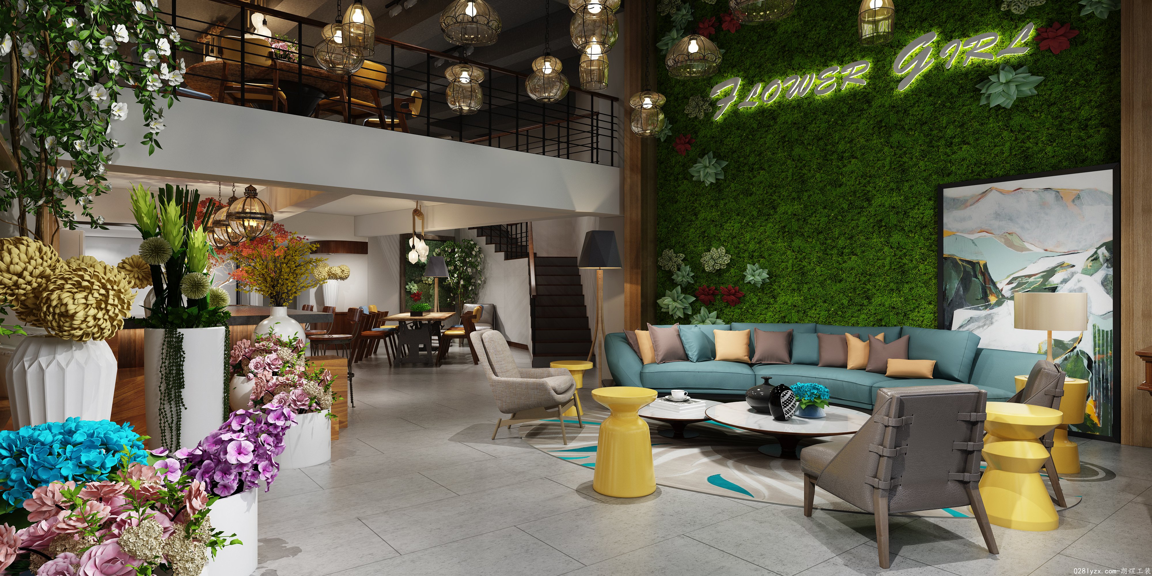 清新混搭風咖啡廳裝修