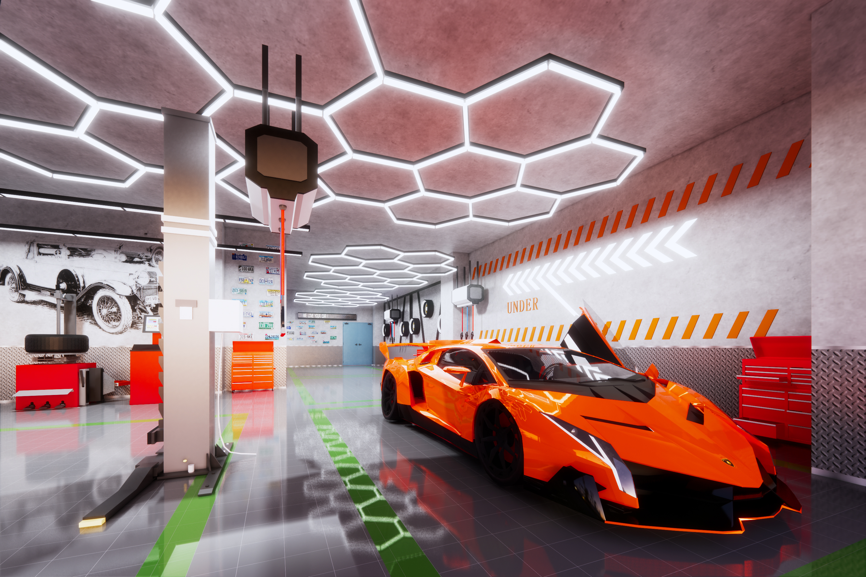 汽車美容維修店鋪裝修設計效果圖