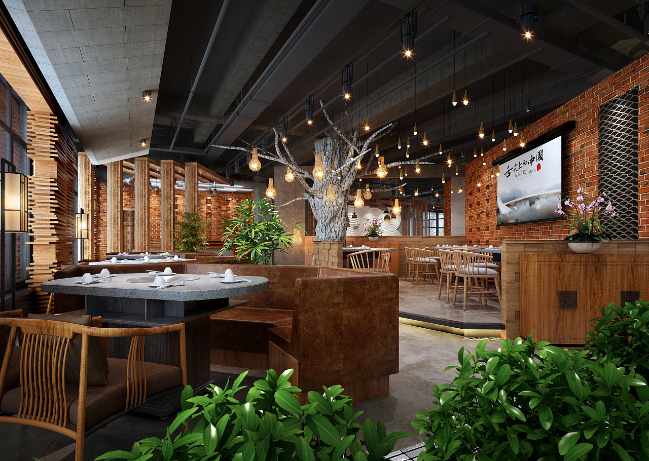 成都火鍋店裝修設計效果圖