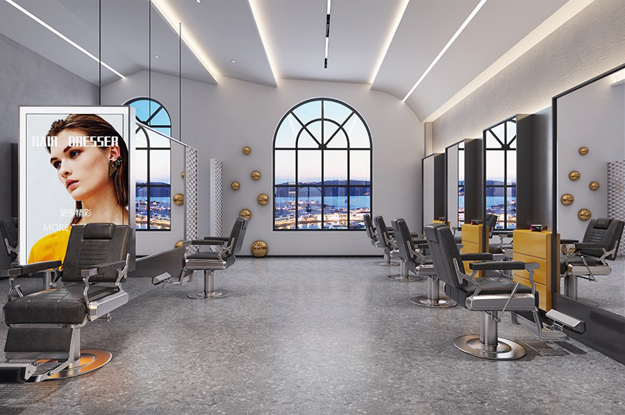 180平現代風格理發店裝修效果圖