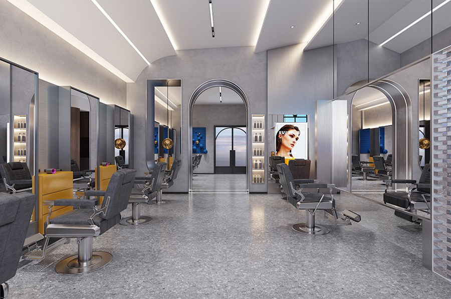 180平現代風格理發店裝修效果圖