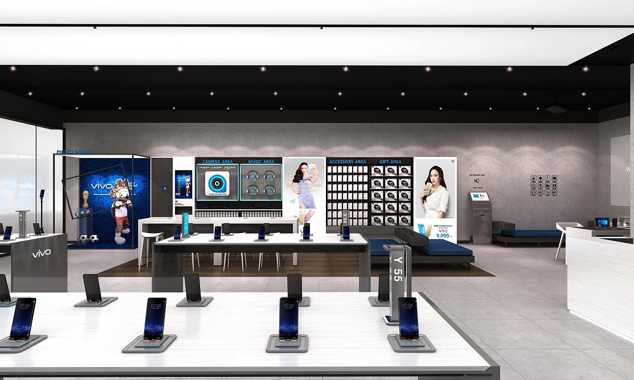 手機旗艦店200平店鋪店內裝修效果圖四