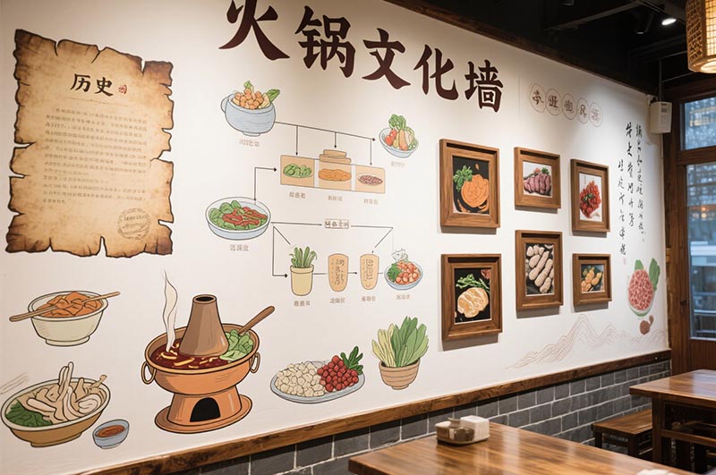 火鍋店文化墻