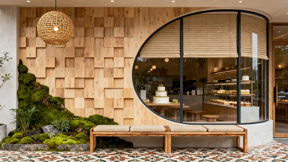 6張高顏值特色蛋糕店門頭裝修設(shè)計效果圖