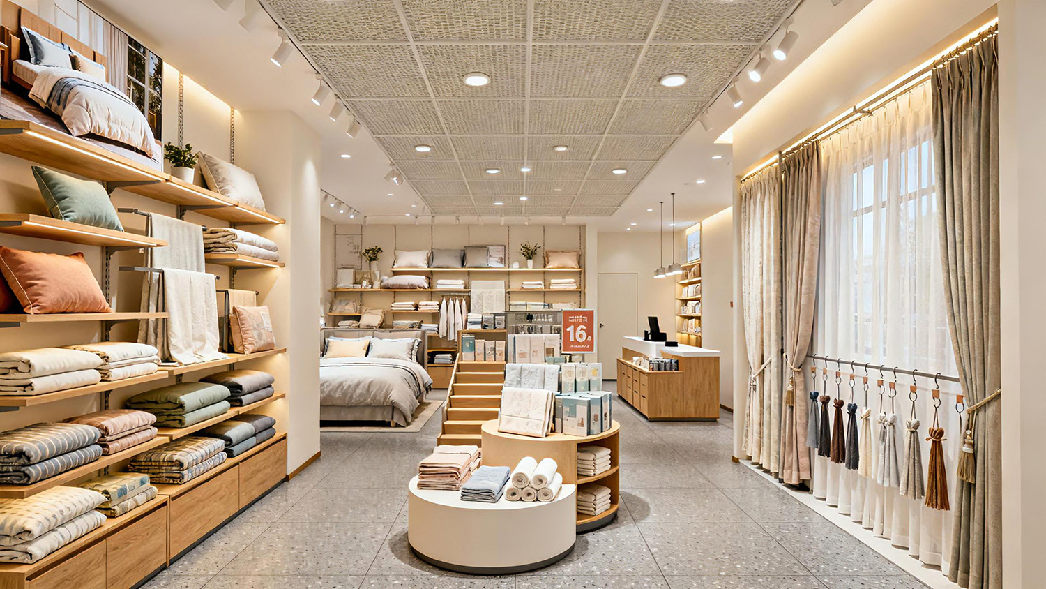 溫馨的家紡店裝修效果圖