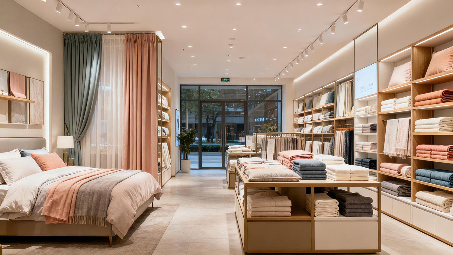 現代風格的家紡店裝修效果圖