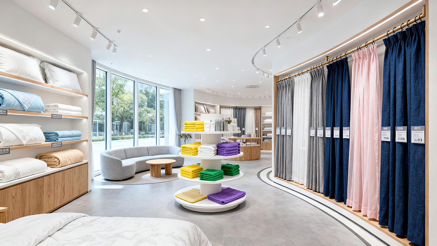 現代簡約家紡店裝修效果圖